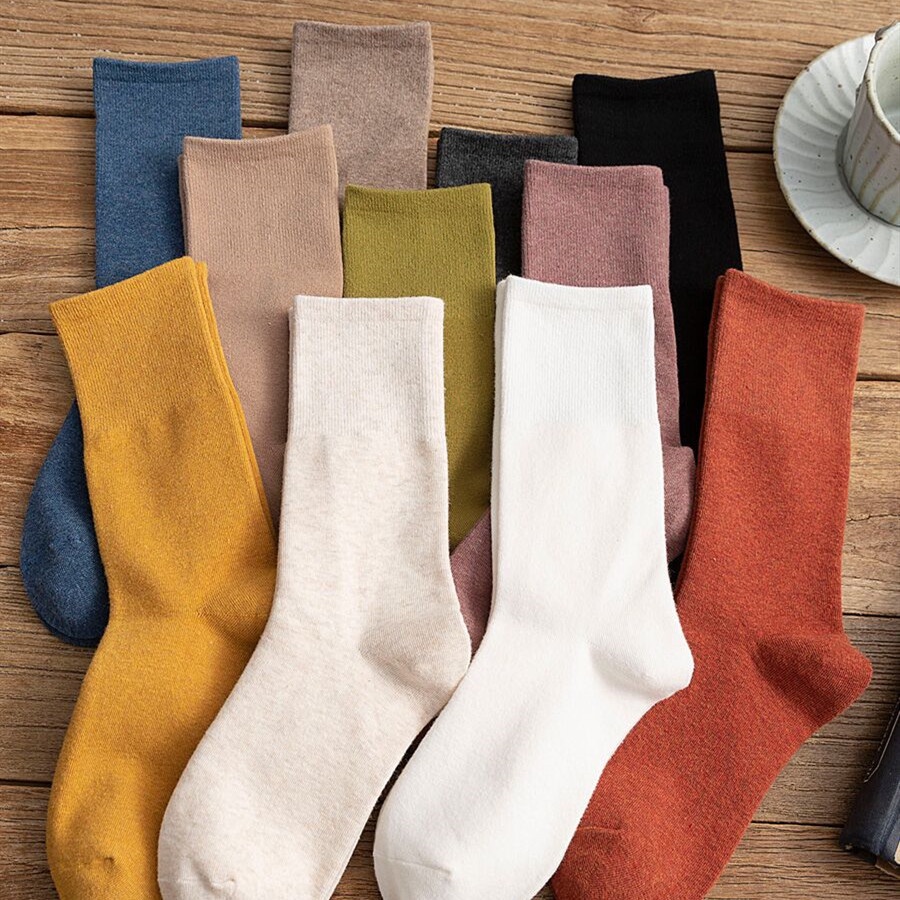 Tất Ulzzang Cao Cổ - Tất nữ nhún cổ cao vớ nữ phong cách vintage hàn quốc TL209