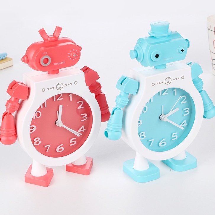 Đồng hồ báo thức để bàn mô hình Robot độc đáo, đồng hồ báo thức dễ thương cho bé
