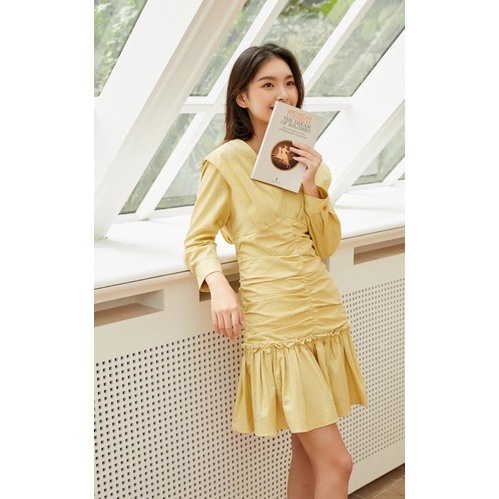 Váy đầm xếp ly dài tay dún ôm thân - Vero Moda phòng cách sành điệu