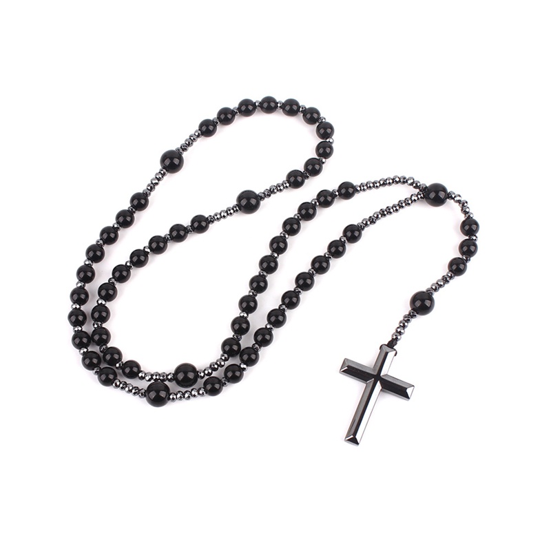 Vòng cổ Chuỗi Hạt Mặt Thánh Giá Bằng Đá Rosary