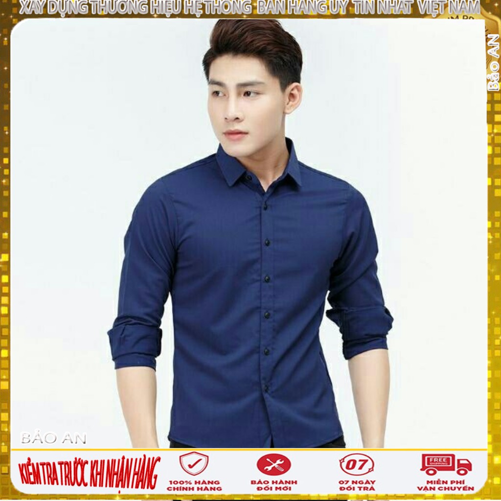Áo sơ mi nam Hàn Quốc Dáng Trơn Vải Cotton Lụa Thái Cao Cấp [Cung cấp Sỉ Toàn Quốc]