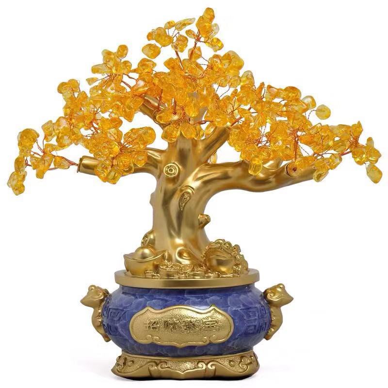 [PHÁP BẢO MINH CHÂU] CÂY CHIÊU TÀI BÌNH XANH 15&quot; - PHÁT TÀI - PHÁT LỘC