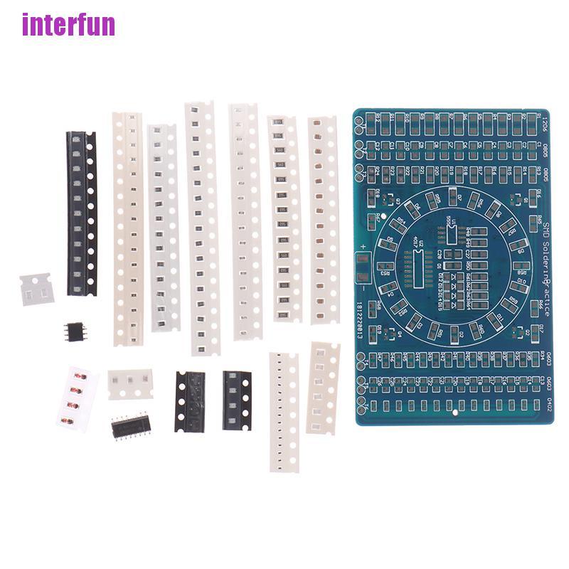 [Interfun1] Smd Rotating Led Smd Components Soldering Practice Board Kit Diy Module [Fun]