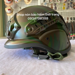 Nón bảo hiểm lính đức vành in rằn ri