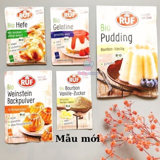 Gelatine, Bột nở, Men nở, Pudding, Đường vani hữu cơ Ruf làm bánh cho bé