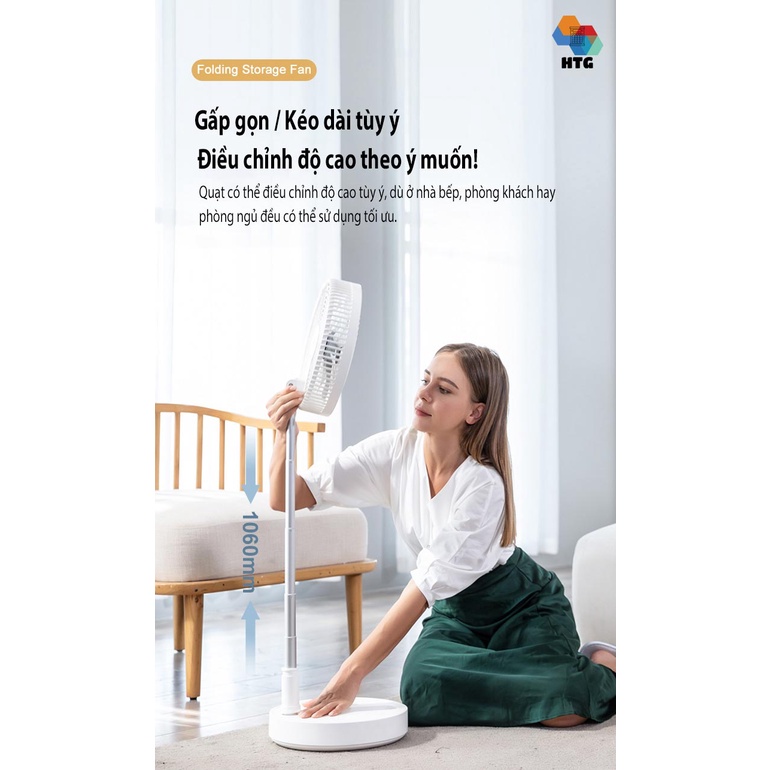 Quạt Điện Cyke P30 Không Dây Đặt Đứng Sàn Nhà, Để Bàn Loại Lớn, Gấp Gọn Dùng Mọi Nơi, Du Lịch Dã Ngoại Gia Đình Tiện Lợi