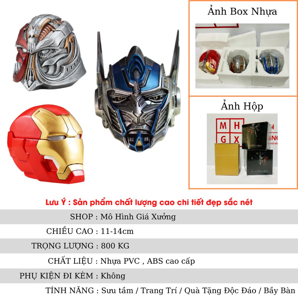 Mô Hình Avenger Đầu Iron Man, Transformer Optimus , Megatron Cao 11-14cm ( Có Thể Làm Gạt Tàn )  - Figure Tượng Avenger