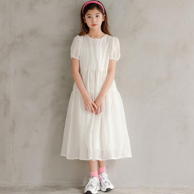 Đầm Cotton Tay Phồng Phong Cách Mới 2022 Thời Trang Mùa Hè Cho Bé Gái 24 Giờ/071