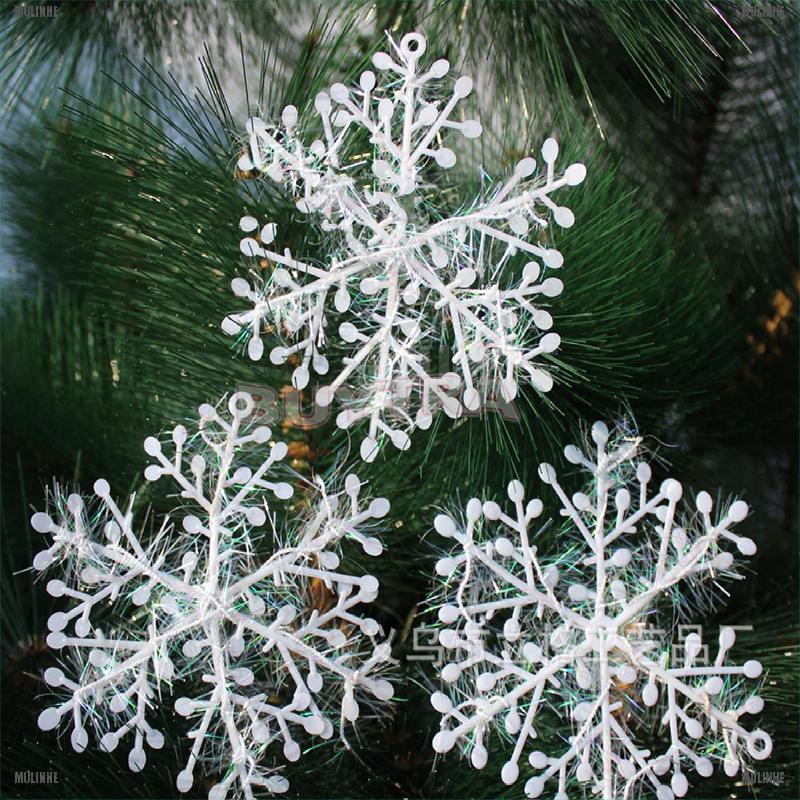 15pcs White Snowflake Ornaments Christmas Tree Decorations Home Festival Décor [MULINHE]