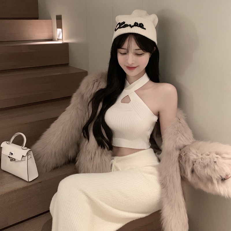 Áo Croptop Dệt Kim Màu Sắc Tinh Khiết Thời Trang Mùa Hè Quyến Rũ Cho Nữ