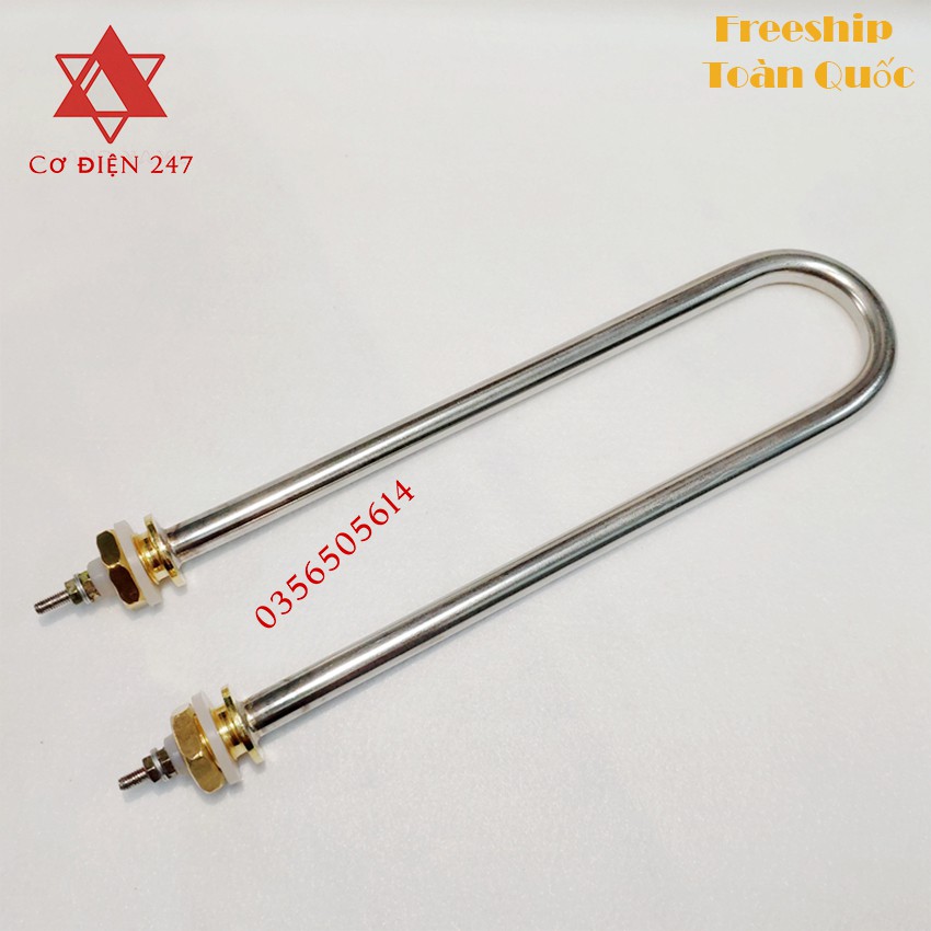 Điện trở nhiệt Thanh nhiệt đun nước Điện trở đun nước Inox chữ U đơn công suât 5kw 4kw dài 35cm điện áp nguồn 220v 380v