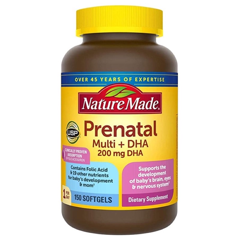 Vitamin Tổng Hợp Cho Bà Bầu Nature Made Prenatal Multi DHA 150 Viên Từ mỹ Bổ Sung Vitamin Khoáng Chất