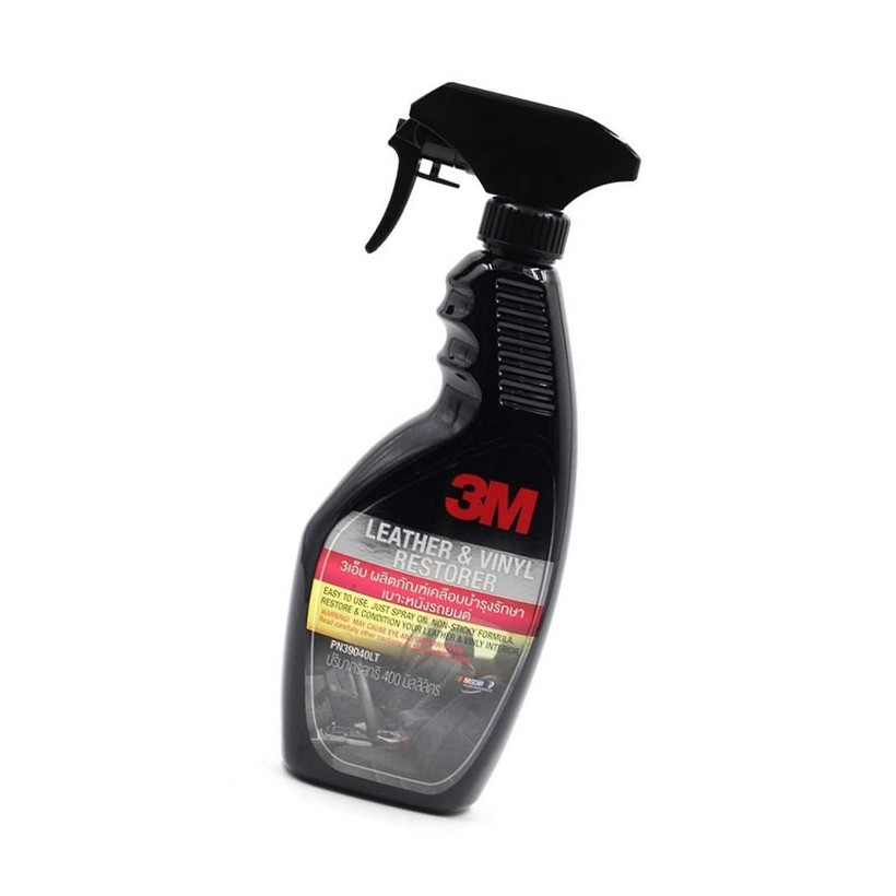 Chai xịt chăm sóc và bảo vệ nội thất ô tô 3M Leather &amp; Vinyl Cleaner/Restor - Tặng miếng thơm - Voucher giảm 20%