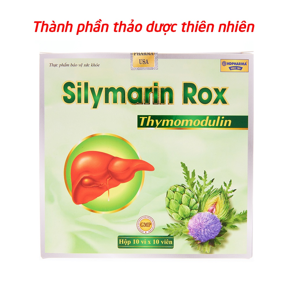 Silymarin Rox Bổ gan cao cà gai leo ,cao kế sữa, atiso giúp mát gan, giảm men gan, xơ gan, viêm gan - 100 viên