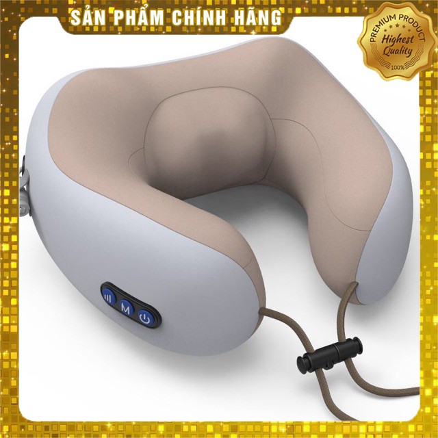 Gối massage cổ chữ U đa chức năng cao cấp CHÍNH HÃNG, Máy mát xa cổ vai gáy hiệu quả kiêm gối ngủ tiện lợi