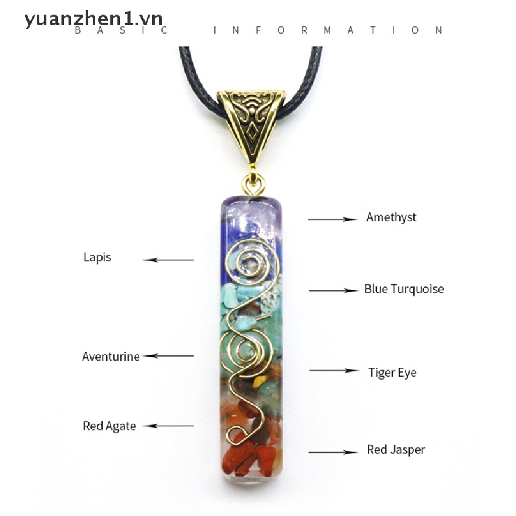 Vòng cổ Mặt Kim Tự Tháp Orgonite 7 Luân Xa Dành Cho Nam