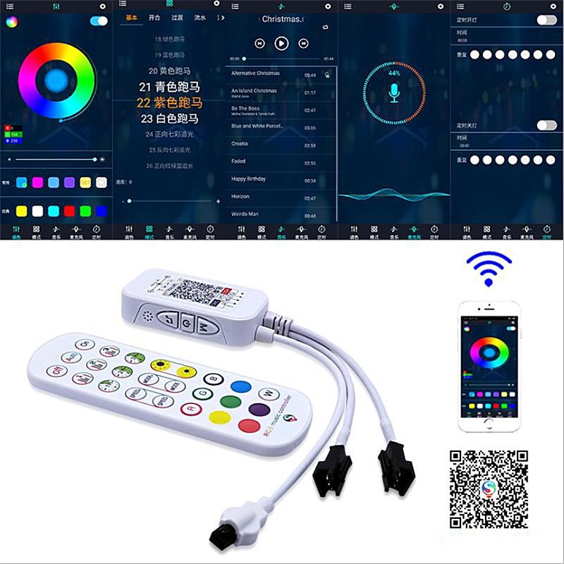 Bộ Điều Khiển Từ Xa Ws2812B Cho Dây Đèn Led Rgb 24 Nút