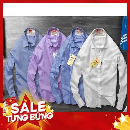 Áo sơ mi nam tay dài Levis vải họa tiết nổi cao cấp màu Trắng - Lịch Lãm Nam Tính - Hàng nhập khẩu