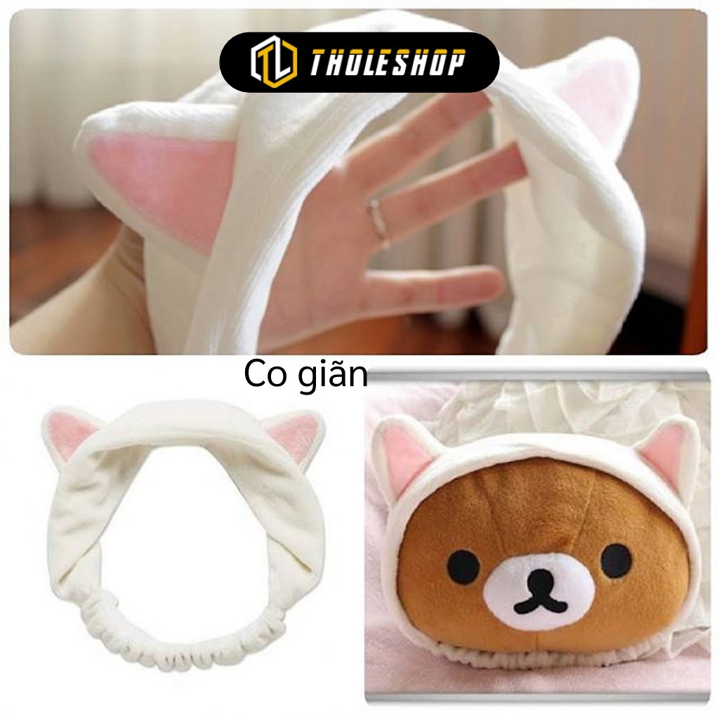 Băng Đô Rửa Mặt - Băng Đô Cài Tóc Vải Nhung Tai Mèo Nhiều Màu Siêu Xinh 8429
