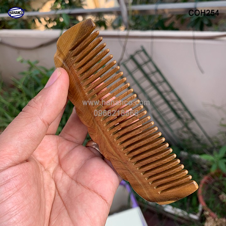 Lược Gỗ Thơm HAHANCO Hình Múi Bưởi  Chải Tóc Thư Giãn Hằng Ngày- COH254