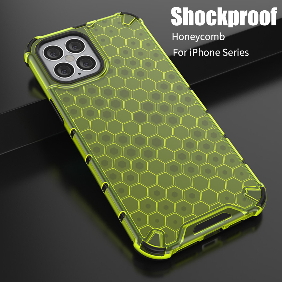 Ốp điện thoại chống sốc họa tiết tổ ong vỏ điện thoại vệ máy ảnh cho For iPhone XR 8 7 6 6S Plus