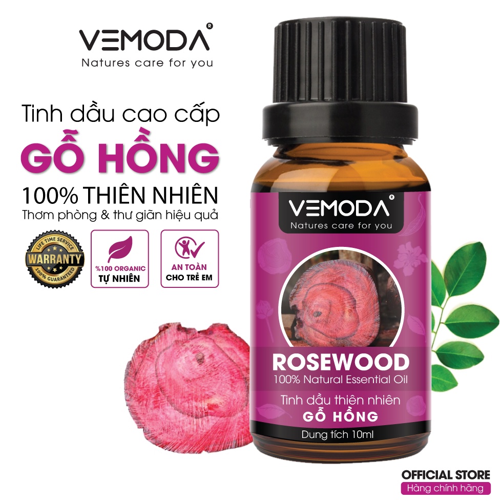 Tinh dầu Gỗ hồng cao cấp Vemoda 10ml giúp thư giãn, giảm căng thẳng, khử mùi, chăm sóc da