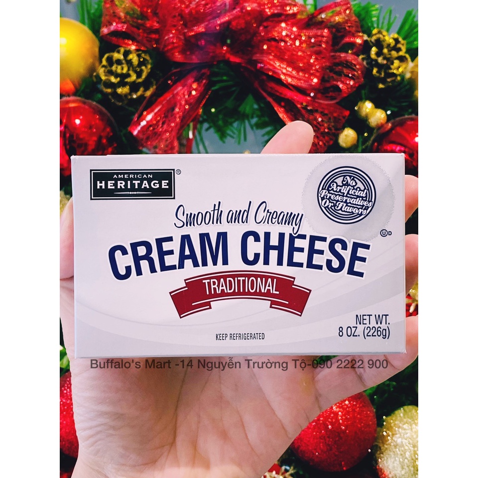 Phomai kem Cream Cheese Heritage 226g - Hàng nhập khẩu chính hãng