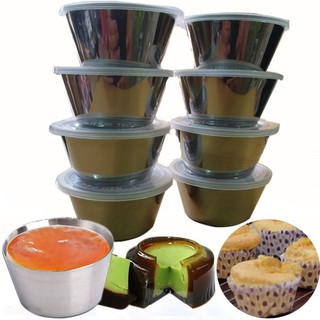 Bộ 20 khuôn làm bánh inox 304 có nắp 7cm làm bánh flan , rau câu , cupcake, làm đá không gỉ