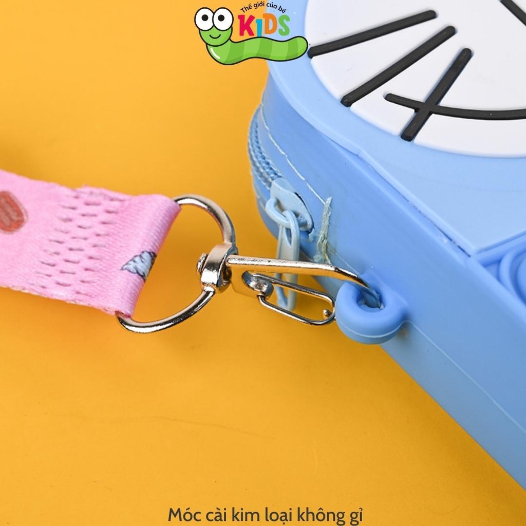 Túi POPIT Doremon dễ thương đeo chéo cho bé bóp bong bóng giảm căng thẳng-Túi POP IT doremon