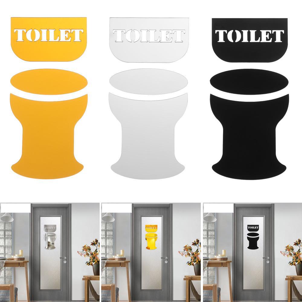 Miếng Dán Trang Trí Cửa Nhà Tắm / Toilet Họa Tiết Chữ Cái Tiếng Anh Sáng Tạo