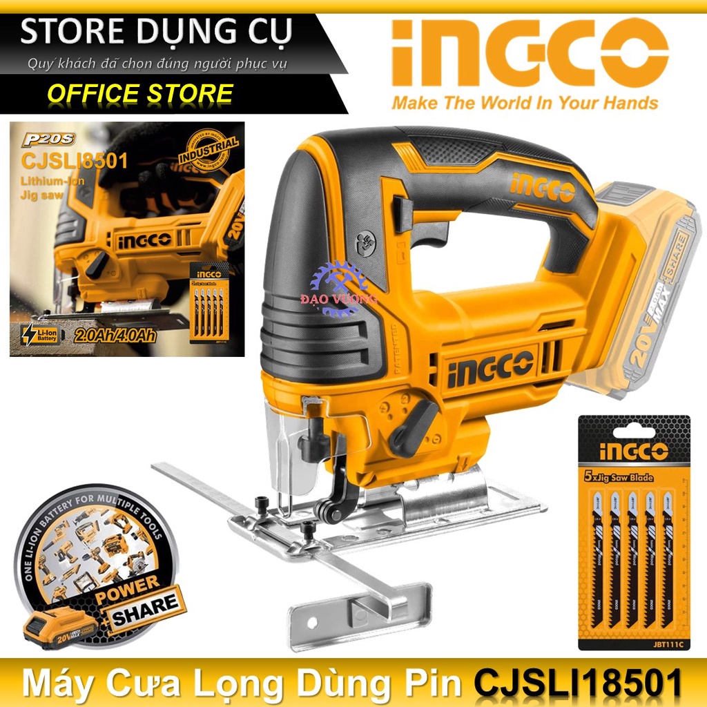 20V Thân Máy cưa lọng dùng pin Lithium INGCO CJSLI8501 | Không bao gồm pin sạc