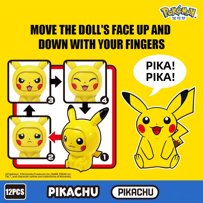 Búp bê thay đổi khuôn mặt Pokemon Pokeball Pikachu eeveelution Charmander Bulbasaur Mew nhân vật hành động