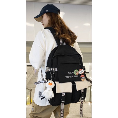 Balo học sinh cấp 2, cấp 3 thời trang cho nam &amp; nữ chống nước size 42cm ( không kèm phụ kiện ) BALO-571