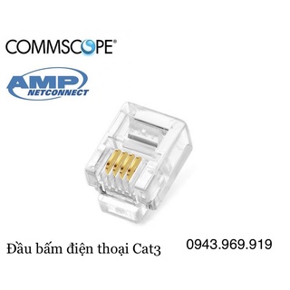 Đầu bấm rj11 cat3 commscope - hạt thoại amp