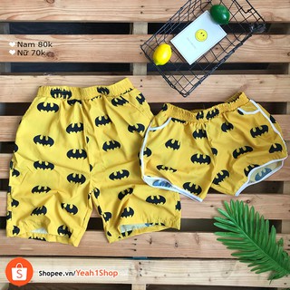 [Yeah1Shop]- Quần đôi đi biển Batman vàng (nam nữ)