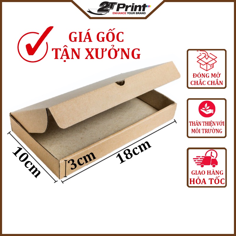 18x10x3 cm Hộp Carton đóng hàng - Hộp ship cod bán sẵn chất lượng - 2TPrint In ấn theo yêu cầu