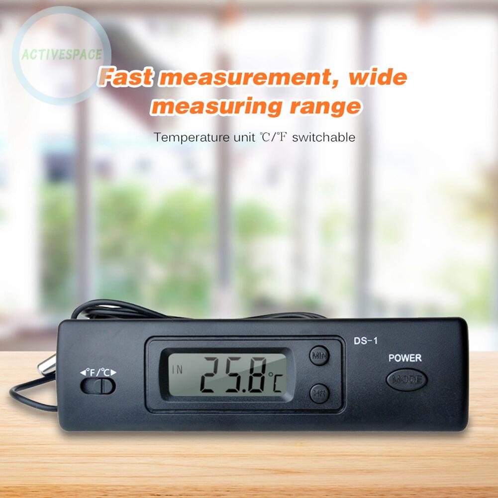 Car Thermometer -50 ~ 70 °C 0.1 °C/°f 12.5*4*3.5cm ABS Black LCD Screen