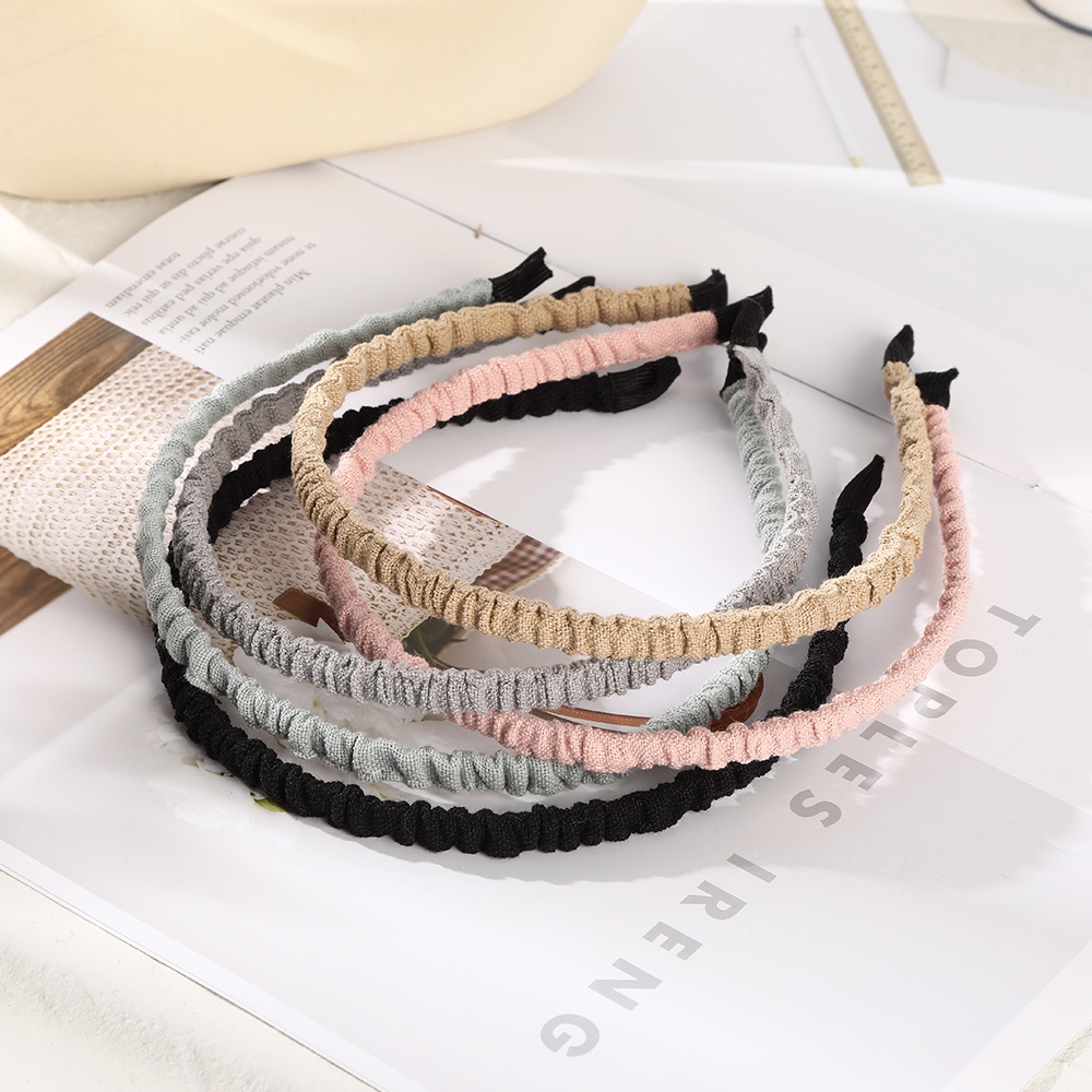 Set 2 cài tóc Haimeikang bọc vải mỏng kiểu xếp li thời trang Hàn Quốc đơn giản