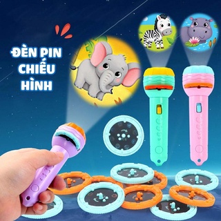 Đèn pin vikitoys chiếu hình thú động con vật khủng long bóng các mẫu hoạt hình đáng yêu cho bé kể chuyện tập vẽ