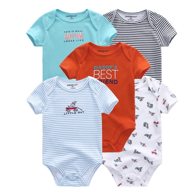 5 Áo liền quần vải cotton chất lượng cao cho trẻ sơ sinh 0-12 tháng
