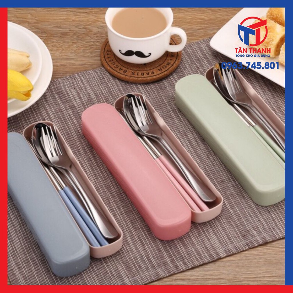 Bộ muỗng đũa inox du lịch có hộp đựng tiện dụng