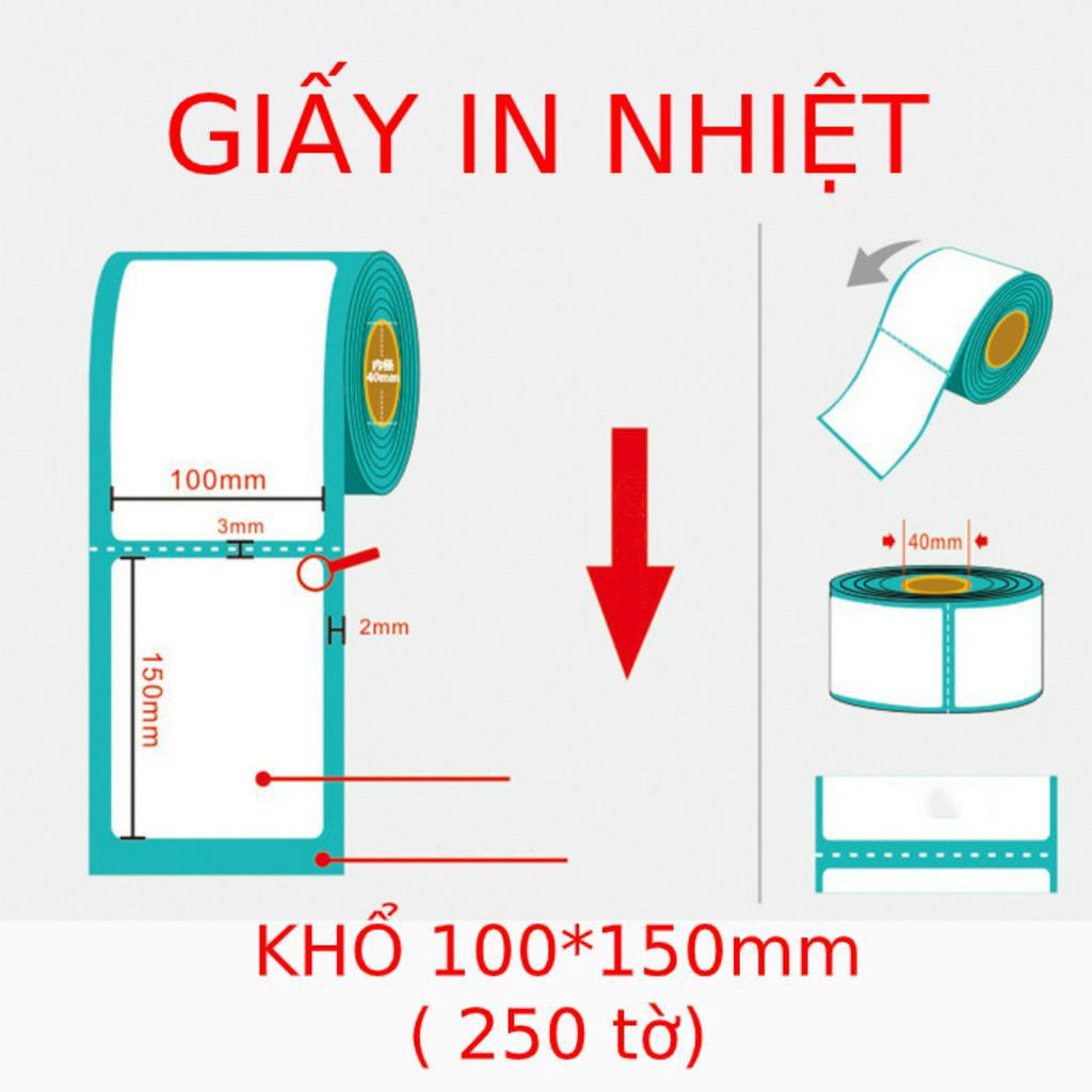 Giấy in Nhiệt Tự Dính Khổ 100x150 Mm