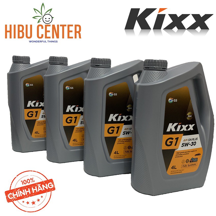 [Cao Cấp] Thùng 4 Can Dầu Nhớt KIXX G1 API SN PLUS 5W-30 Cho Động Cơ Xăng HÀNG CHÍNH HÃNG