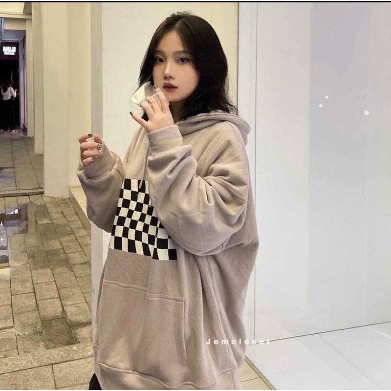 ÁO HOODIE BÀN CỜ NÂU TÂY XINH XINH - freesize | BigBuy360 - bigbuy360.vn