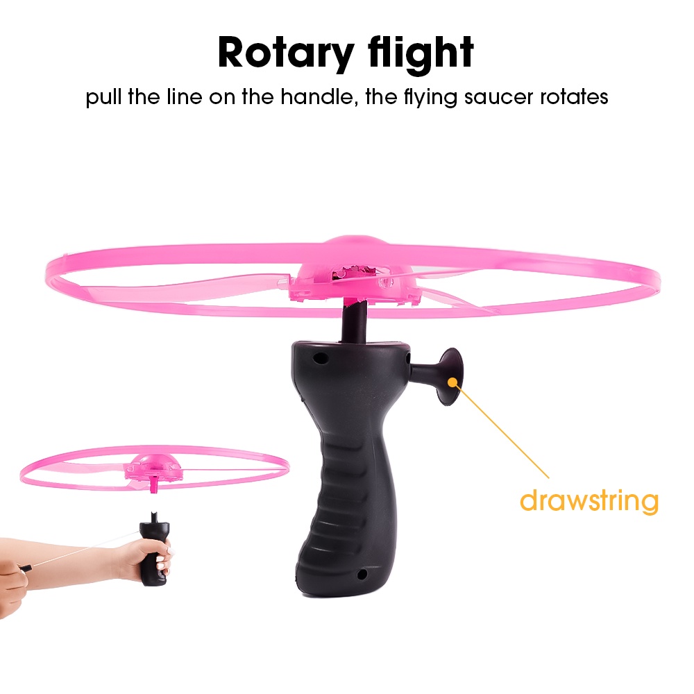 [Màu Sắc Ngẫu Nhiên] Đồ Chơi Đĩa Bay UFO Bằng Tre Có Đèn LED Phát Sáng Dành Cho Trẻ Em