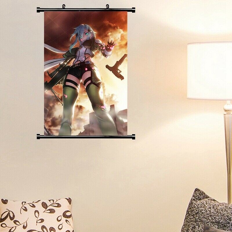 Tranh Cuộn In Hình Nhân Vật Hoạt Hình Sword Art Online