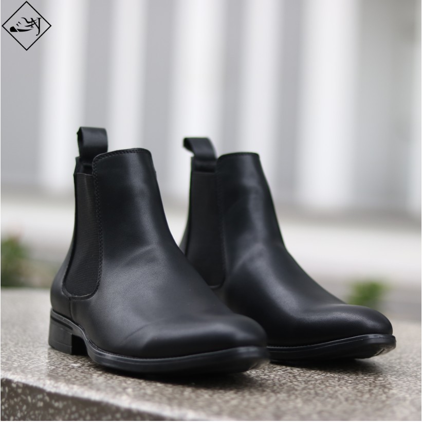 [HOT TREND 2021] Giày Chelsea Boots Nam da bò đế cao su đúc - Giày cao cổ nam giúp tăng chiều cao dễ dàng phối đồ