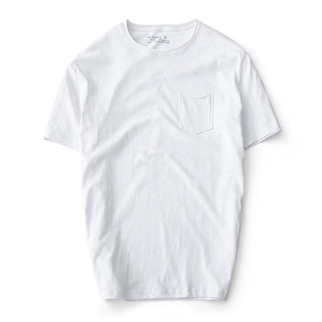 Áo Thun Nam Basic GU CHẤT, Chất Vải Cotton Chuẩn Xịn, Mềm Mại, Thiết Kế Túi Basic - GUTN11