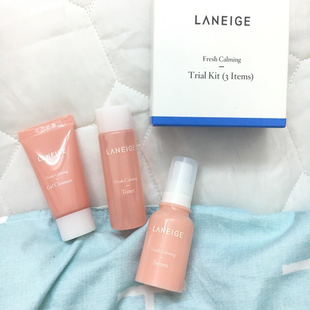 Bộ Dưỡng Sáng Da Laneige Fresh Calming Trial Kit – 3 món