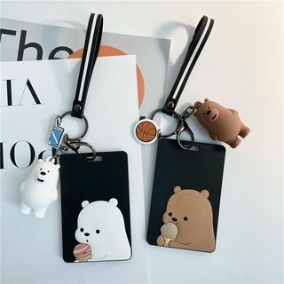Cute Anime Bus Meal Card Protective Case Keychain Student ID Silicone Campus Access Card Cover Key Chain Integrated djju